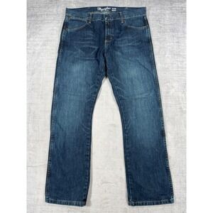 Wrangler Retro Slim Boot Mens 35x32 Blue Medium Wash Denim Jeans 1077MWZRW